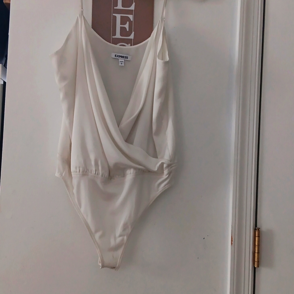 Express, size S, white dressy bodysuit
